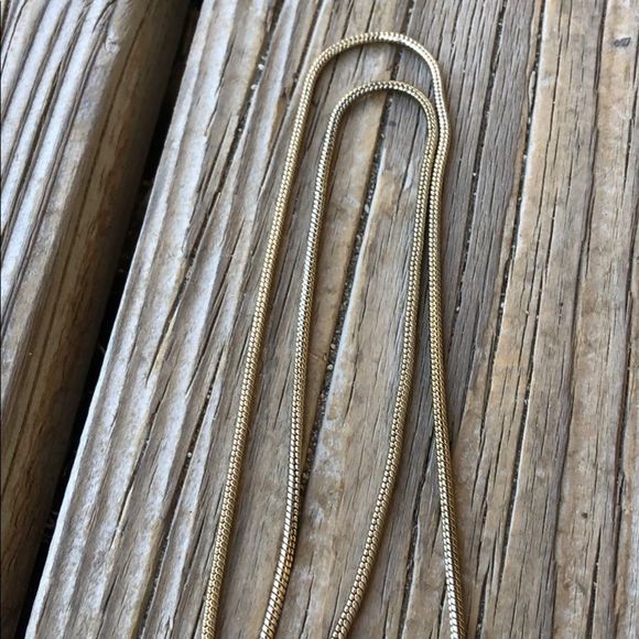 WHBM BNWT Pale Gold Tone Faux Pearl Geometric Tassel Necklace! - Picture 7 of 12